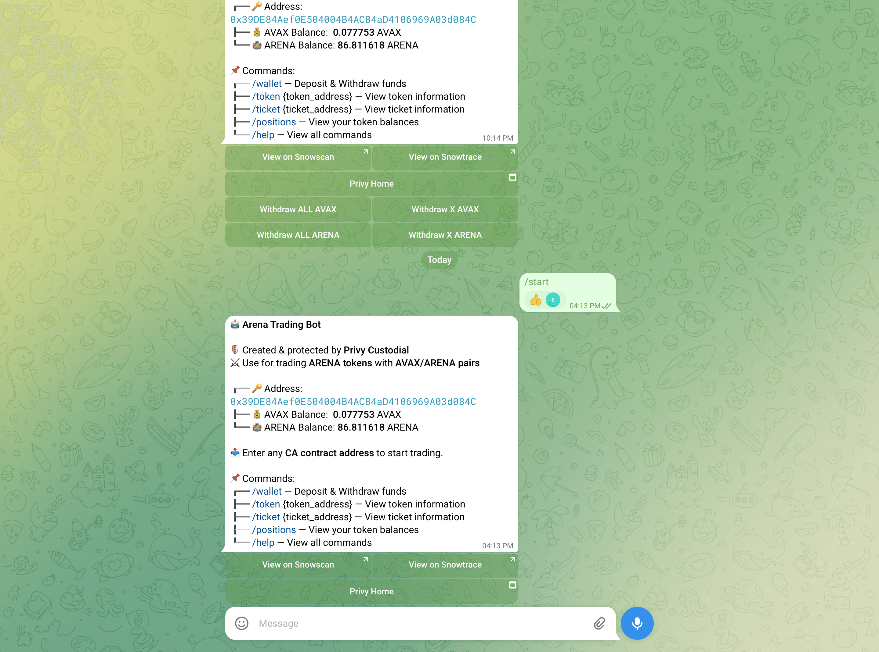Arena Trading Bot